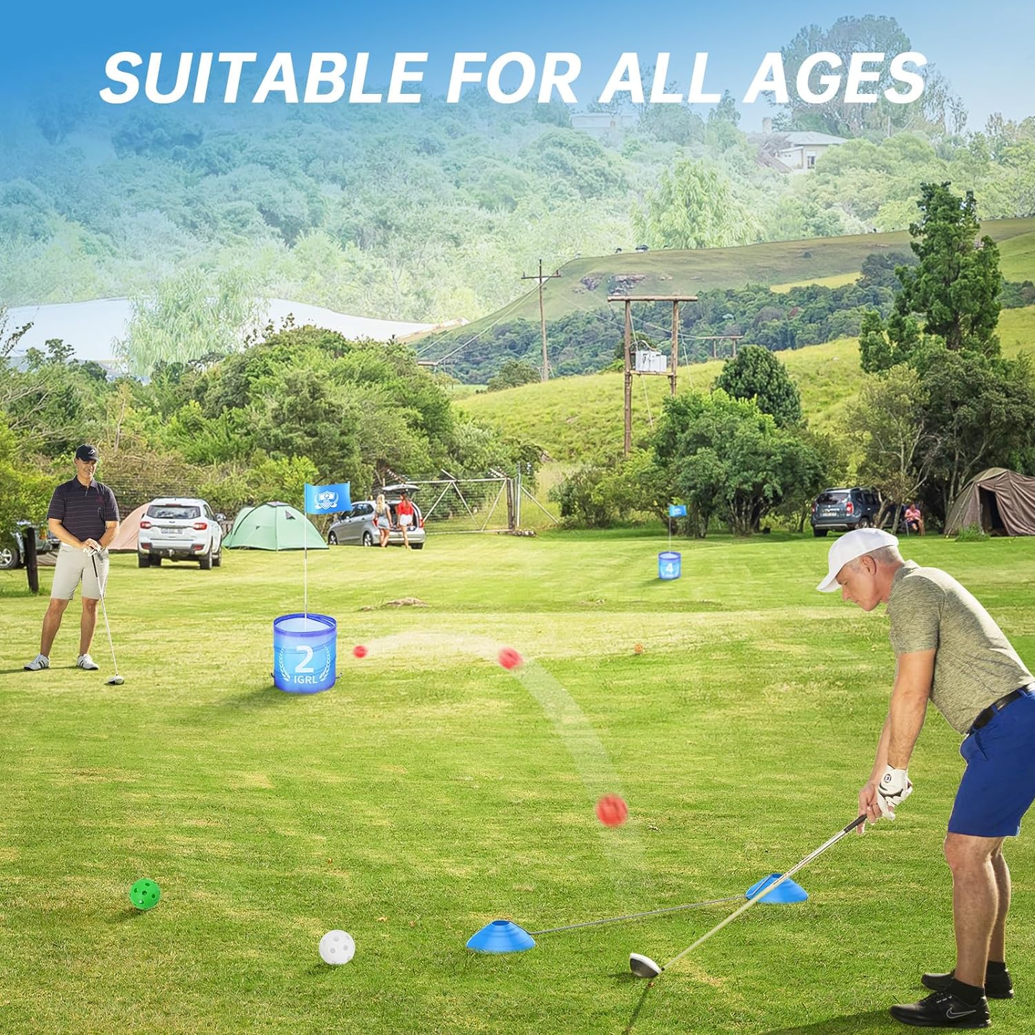Golf Bucket Yard Game, Backyard Golf Game for Adults and Family, Portable 6 Hole Golf Course with Balls and Flag, Outdoor Indoor Golf Gifts for Lawn, Park, Beach, Yard, Camping and Hotel Golf Bucket Yard Game, Backyard Golf Game for Adults and Family, Portable 6 Hole Golf Course with Balls and Flag, Outdoor Indoor Golf Gifts for Lawn, Park, Beach, Yard, Camping and Hotel